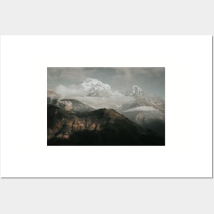 Himalaya foggy mountain peaks Posters and Art